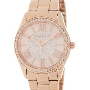 Michael Kors Rose Gold-Tone Crystal Watch